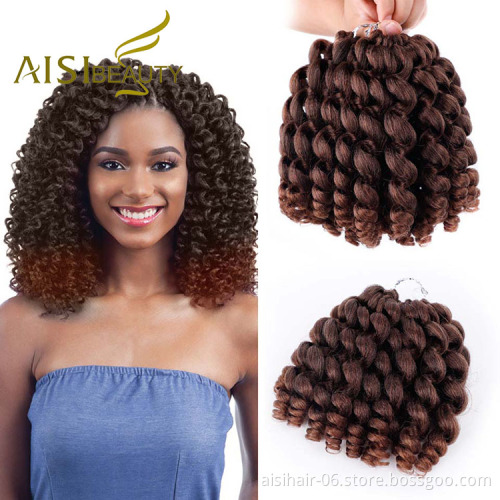 Aisi Beauty Manufacturer Multi Color Jumpy Wand Curly Crochet Braids Hair Extension Jamaican Bounce Synthetic Braiding Hair